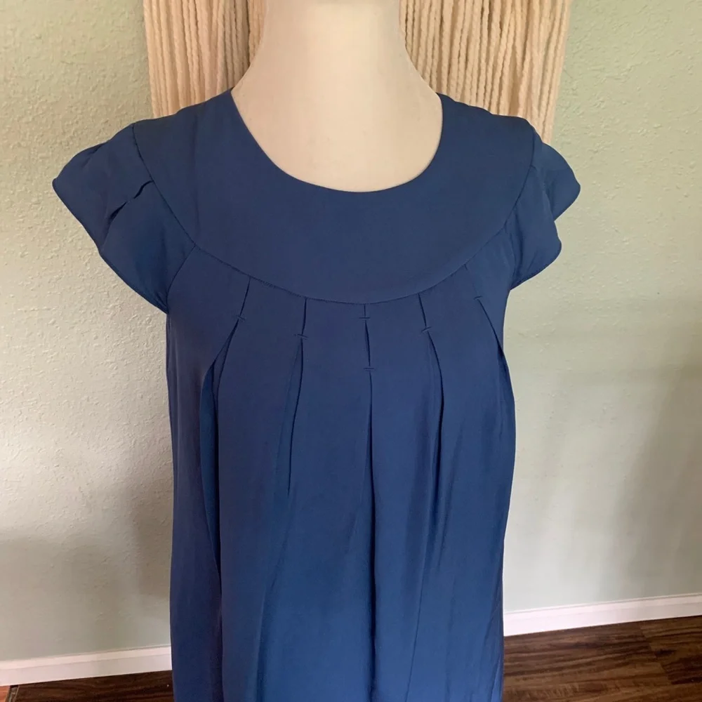 Banana Republic blue silk dress size S Petite - Picture 2 of 9